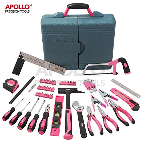 Apollo 71-teiliges Haushalts-Werkzeugset in Pink mit den gebräuchlichsten Handwerkzeugen – in Aufbewahrungsbox - 3