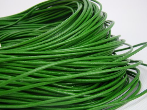 Lederband, Lederschnur, Lederriemen 5 m. Rund 2,0 mm. Grün - 2