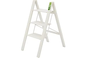 3 Step Ladder, RIKADE Folding Step Stool with Wide Anti-Slip Pedal, Aluminum Portable Lightweight Ladder for Home, Kitchen and Office Use, 330lb Capacity