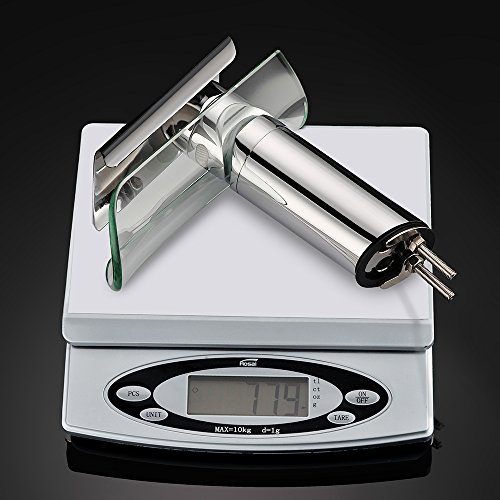 Homelody Wasserhahn Waschbeckenarmatur mit Glasauslauf Wasserfall Armatur Bad Mischbatterie Badarmatur Waschtischmischer Waschtischbatterie für Badezimmer - 7