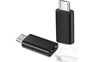 ASIRYVA 2 Pack USB C to Micro USB Adapter - Female to Male Connector Compatible With Galaxy S7/S7 Edge, Nexus 5/6 and Micro USB Devices - Black