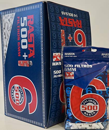 7000 filtros finos slim 6mm. Rasta, liar tabaco,14 bolsas de 500 filtros c/u.