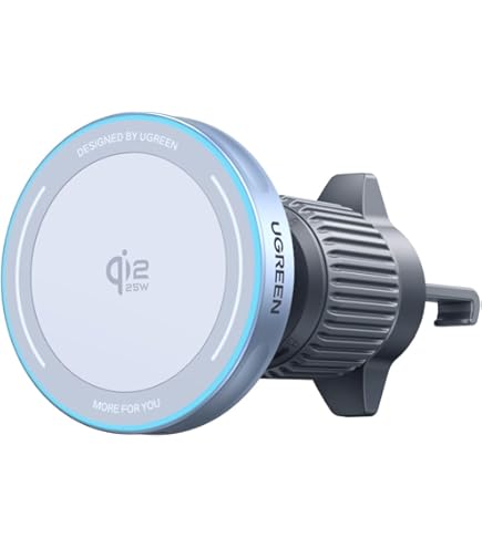 Lamicall for MagSafe Car Mount Charger - [2024 Silent Cooling Fast Charging] 15W Wireless Phone Holders for Your Car - Handsfree Magnetic Car Phone Holder Vent for iPhone 15 14 13 12 Series