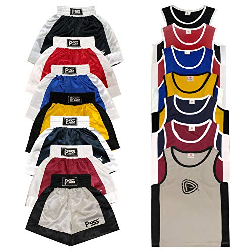 Garçons - Ensemble uniforme de boxe 2 pièces (haut & short) - 13-14 ans, Noir