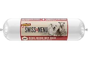 DeliBest Swiss MENU menu wołowe z ryżem I mokra karma dla psa ze 100% szwajcarskiej wołowiny I bez zbóż i bez innych dodatków I wysokiej jakości karma dla dorosłych I 400 g kiełbasy dla psów
