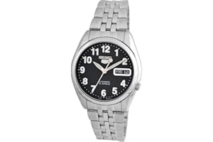 Seiko Męski analogowy zegarek automatyczny z paskiem ze stali nierdzewnej SNK381K1, Czarny, Bransoletka