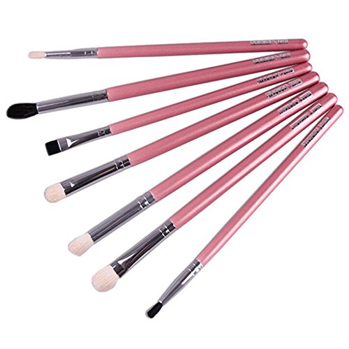 7Pcs Professional Makeup Eyeliner Eyeshadow Cosmetic Brushes Tool Kit Set (Pink)
