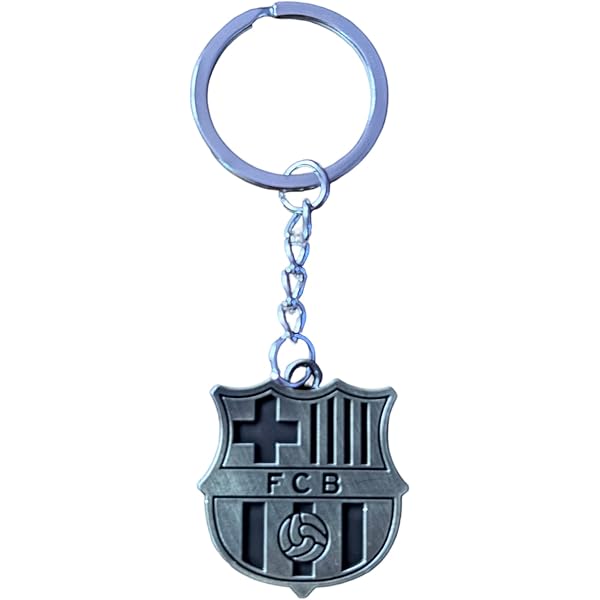 RARE PORTE CLEF Football Fc Barcelone Emaille Ancien Logo + Camp Nu