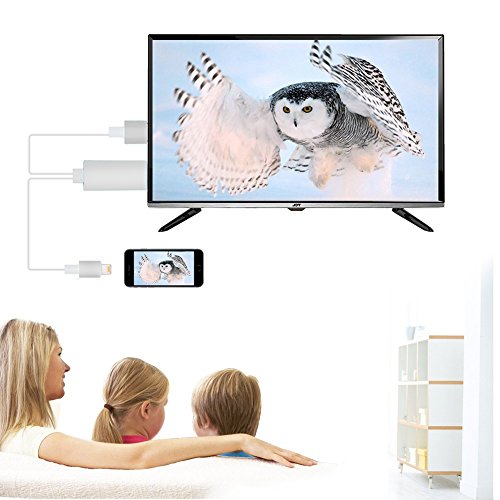Lightning zu HDMI Kabel, Hizek 8pin Lightning Digital AV zu HDMI 1080P Adapterkabel für iPhone7 / 7Plus / 6s / 6Plus / 5 / 5s – Silber - 7