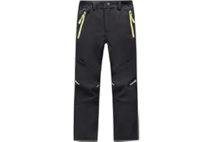 YUSHOW Pantaloni impermeabili per bambini Softshell Pantaloni con foderato in pile Ragazzi Ragazze Outdoor Trekking Pantaloni per Inverno Sciare Vacanze & Snowboard