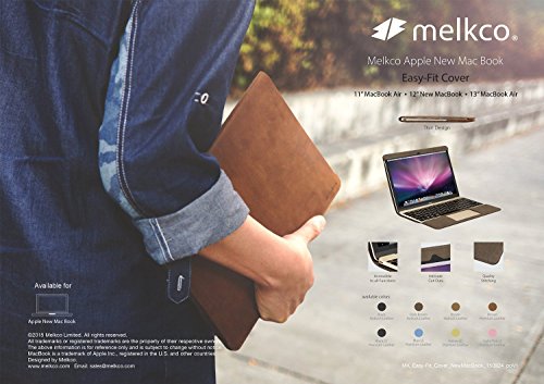 Melkco Easy-Fit Premium-echtes Leder-Abdeckung für Apple MacBook Air – 12 Zoll (Schwarz) - 6