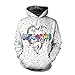 Price comparison product image Girls Ladies Unicorn Hoodies Pink Blue Cartoon Watercolour Sky Christmas Hoody Hoodie Sweatshirt (Unicorn Heart, Women: 8-12)