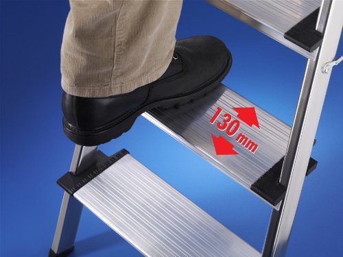 Hailo 8040-707 – 7 XXL-treden Aluminium beveiligings- huishoudladder - 2