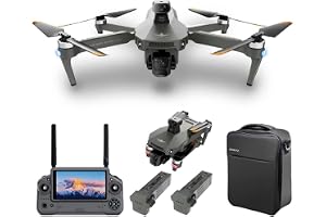 X-Verse KF100MAX Drönare med 4K HD EIS-kameror, fjärrkontroll med skärm, RC 6 km, 3-axlig gimbal, 360° hinderundvikande, professionell hopfällbar quadcopter för vuxna - 2 batterier