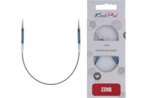 KnitPro Aiguilles à tricoter fixes Zing – Épingles à tricoter circulaires 22,5 cm x 4 mm