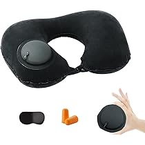 Cuscino Da Viaggio Gonfiabile Ergo 360° Con Federa Lavabile - Include Maschera, Tappi E Borsa