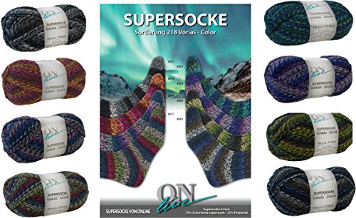 ONline Supersocke Vorias-Color 6-fach 150 g Sockenwolle – NEU 2016 2019 rosa-lila-blau-grau-gemustert - 2