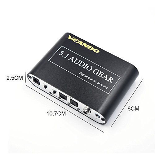 vcando 5.1 Audio Gear Digital Sound Decoder Digital zu Analog Audio Konverter übertragen die DTS/AC-3 Signal und Stereo (R/L) in 5.1 Ausgang - 4