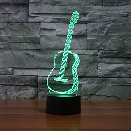 Illusion 3D Light - Toproad LED Night Light 3D Table/Desk Lamp Bedroom Deco Light Art Sculpture Changeable Unique Light(Model-12 Kinds) (Guitar)
