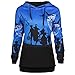 Produktbild Elecenty Drucken Hoody,Halloween Kapuzenpullis Frauen Reizvolle Lose Pullover Mit Kapuze Kordelzug Hoodies Kapuzenshirt Oberteile Sweatshirts Kapuzenpullover