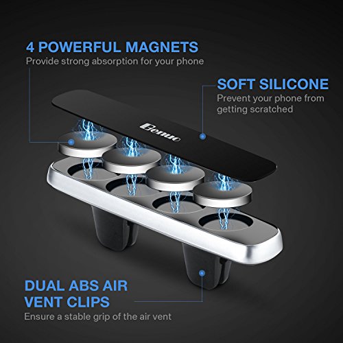 Benuo Magnetic Car Phone Mount Holder Strong Absorption Universal Stick On Rectangle Flat Dashboard Magnetic Car Mount Holder Stand for iPhone X/8/8 Plus/7 Other Cellphones and Mini Tablets