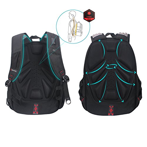 Winkee BB4348MBK Laptop Rucksack mit Fächern Geeignet für bis zu 15,6 Zoll Schwarz - 5