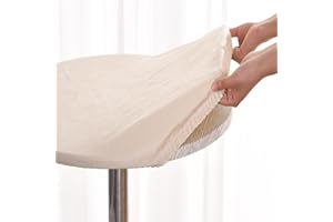 Morbuy Tischdecke Rund Outdoor 80 cm, Plastik Tischdecke Abwaschbar Beige Wachstuch tischdecke Wetterfest Klein Table Cloth für Küche, Garten, Außenbereich(für Tische von 65 bis 70 cm)