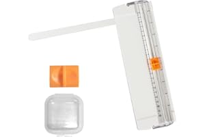 PFLYPF 1 szt. mały obcinak do papieru z 1 zapasową końcówką, wszechstronny obcinak do papieru, przenośny obcinak do scrapbookingu do standardowego cięcia papieru A4 A5, etykiet i zdjęć