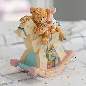 LOVE FOR YOU Rocking Horse Music Box for Women Girls boy Baby Kids Daughter Children Soothing Sleep Musical Rocking Chair Bear for Birthday Gift Valentines Gift(Canon,Pink and Yellow)