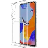 KZY İLETİŞİM Xiaomi Redmi Note 11 Global ile uyumlu Kapak Kamera Korumalı Kartlıklı Şeffaf Silikon Kılıf