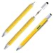 Produktbild ecosway Aluminium Gehäuse Schraubendreher Stift-Werkzeug, Multitool Mini 6 Combo Eingabestift Stift mit Stylus, flach und Phillips-Schraubendreher Bit, Bubble Level, und 10,2 cm Lineal, für alle Smartphones & Tablets