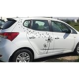 Auto Aufkleber / Seitendekor Set***Pusteblume / Löwenzahn mit Samen und Vögel*** - (Größen und Farbauswahl)