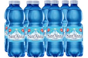 SANT'ANNA Eau Sant’Anna, Bouteilles d’Eau Pétillante 0,5 Litre, Eau Pétillante Oligominérale en Bouteilles en Plastique 100% Recyclable, Paquet de 24 Bouteilles de 0,5 L