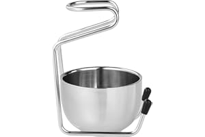 HAPPYUPCITY Supporto per pennello da barba con ciotola, in acciaio inox, supporto per pennello da barba, set per la pulizia del viso maschile (argento)