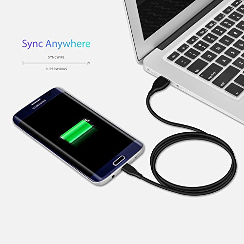 Micro USB Kabel Syncwire UNBREAKcable – Lebenslange Garantieserie – [High Speed Sync und Ladekabel] 2.4A Ladekabel Samsung für Android Smartphones, Samsung, HTC, Sony, Nexus und mehr – 1m/3,3ft Schwarz - 5