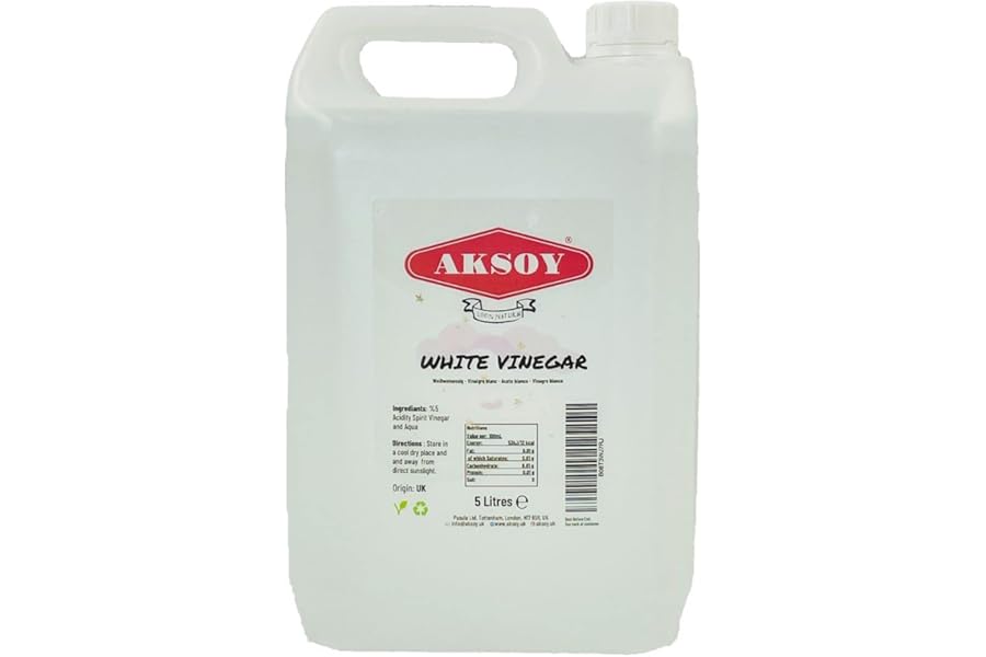Aksoy Distilled White Spirit Vinegar 5L | Ideal for Cleaning, Pickling, Marinating, Cooking & Natural Weed Control – Multi-Purpose, Descaling & Odour Removal