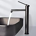 Black Bathroom Taps Countertop Basin Tall Faucet Washroom Sink High Rise Single Lever Mixer tap SHANFO MB01E-T