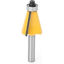 Fresa Per Legno Con Gambo 8mm E Cuscinetto | Frese Per Smussatura Angoli 15°, 22.5°, 30° | Per Router E CNC - Foto 3