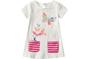 DXTON Vestidos para Niñas Vestido para niños 100% Algodón Dulce Ropa para Niños Regalo de Invierno 2-8 años