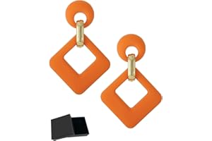 JUKOTA 1 Paar Ohrringe Creole für Damen, Hypoallergen Groß Rechteck Neon Statement Ohrringe Modeschmuck für Frauen und Mädchen