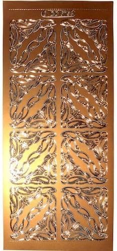 Bronze Corners Large Peel Off Outline Sticker