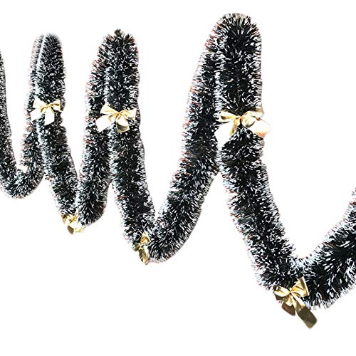 Winbang Addobbi Natalizi, 2m Portatile Festa di Natale Nastro colorato Albero di Natale Decorazione Ornamenti Regalo Hanging, Knot Giallo