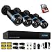 Price comparison product image H.View Home Security HD 1080P PoE CCTV Camera System HD NVR Security CCTV Camera with 2TB HDD,4PCS 2.0 Megapixels Bullet Cameras,Power over Ethernet Home Surveillance Enhance Night Vision System(With 2TB hard drive installed)
