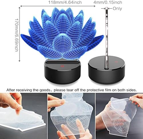 Christmas Gifts Birthday Gifts for Boys,Diadia Lotus 3D Night Light Illusion Lamp Led Desk Table Home Decor Office Bedroom Party Decorations Web Shooter Nursery Lighting 7 Color Bonus Phone Stand