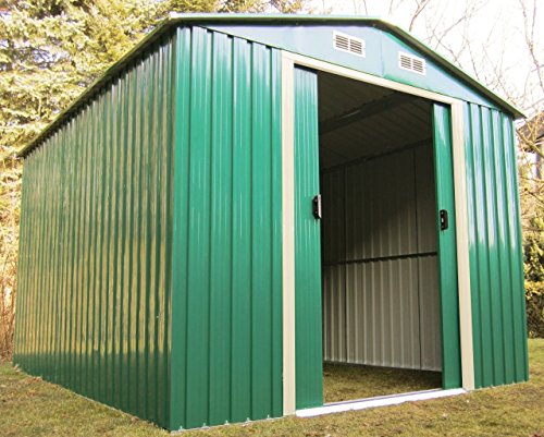 Geräteschuppen 2,57×2,06m Gartenhaus Stahlblech verzinkt Metall grün von AS-S - 4
