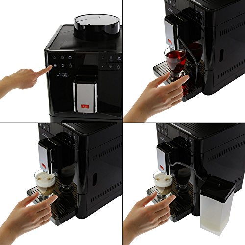 Melitta F53/1-102 Platzsparender Kaffeevollautomat Caffeo Passione One Touch, Milchbehälter, Schwarz - 4