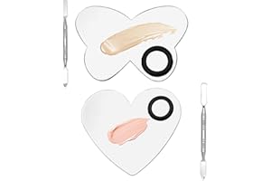 LEEWYOU 2pcs Professionelle Edelstahl Make up Palette mit Spatel, Makeup Mixing Palette Edelstahl, Kosmetikpaletten Edelstahl,Kosmetikpalette Professioneller Edelstahl,Teiliges Kosmetik Palette mit Spatel