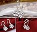 Hosaire Elegent Earrings Fashion Silver Earring Drops Hook Earrings Cube Shining Crystal Ear Stud