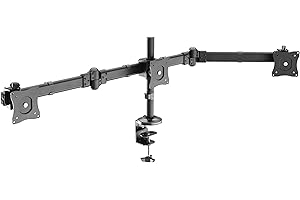 RICOO Support PC 3 écrans TS6111 Orientable Inclinable Moniteur 13-27 pouces (33-69cm) fix ation de bureau Pince de table VESA