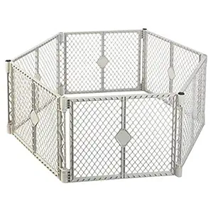 North States Industries IND 8666 Grey 6 Panel Play Gate